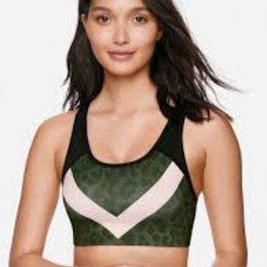 PINK Ultimate Green Camo Racerback Sports Bra NWT sz S